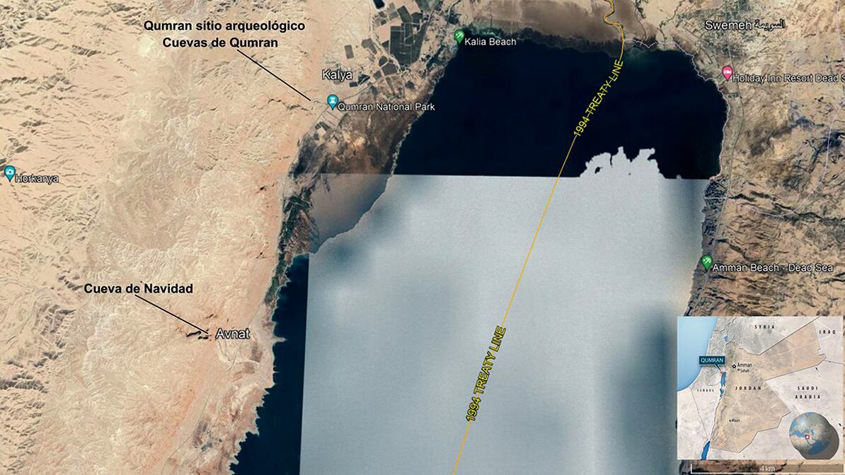 Las cuevas se encuentran en un punto entre Israel, Palestina y Jordania, y que se encuentra en una depresión de unos 400 metros por debajo del nivel del mar. Foto: Gentileza