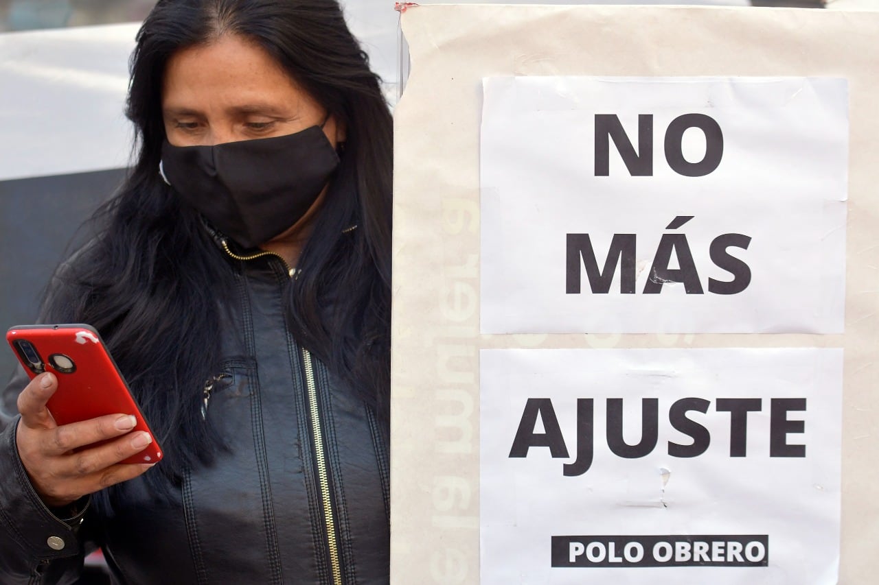 Nueva protesta del Polo Obrero en la Ciudad de Mendoza (Orlando Pelichotti / Los Andes)