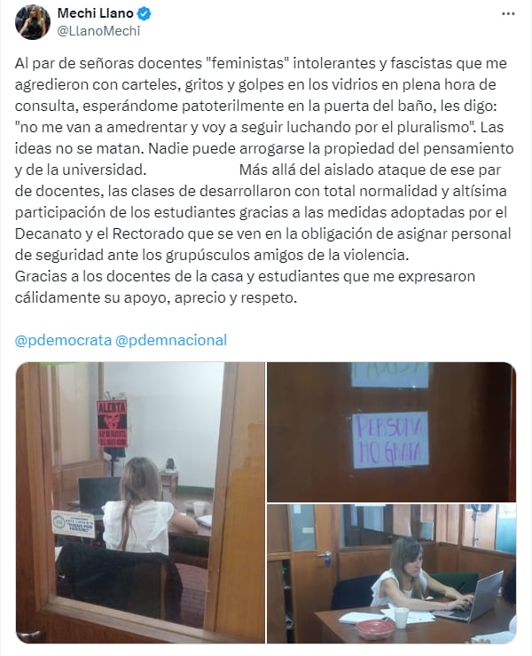 El descargo de la diputada nacional después de dar clases en la UNCuyo.