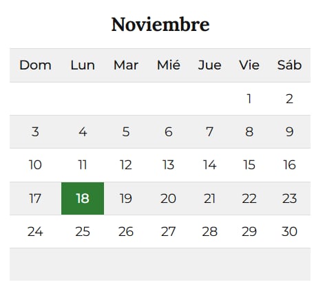 Calendario oficial