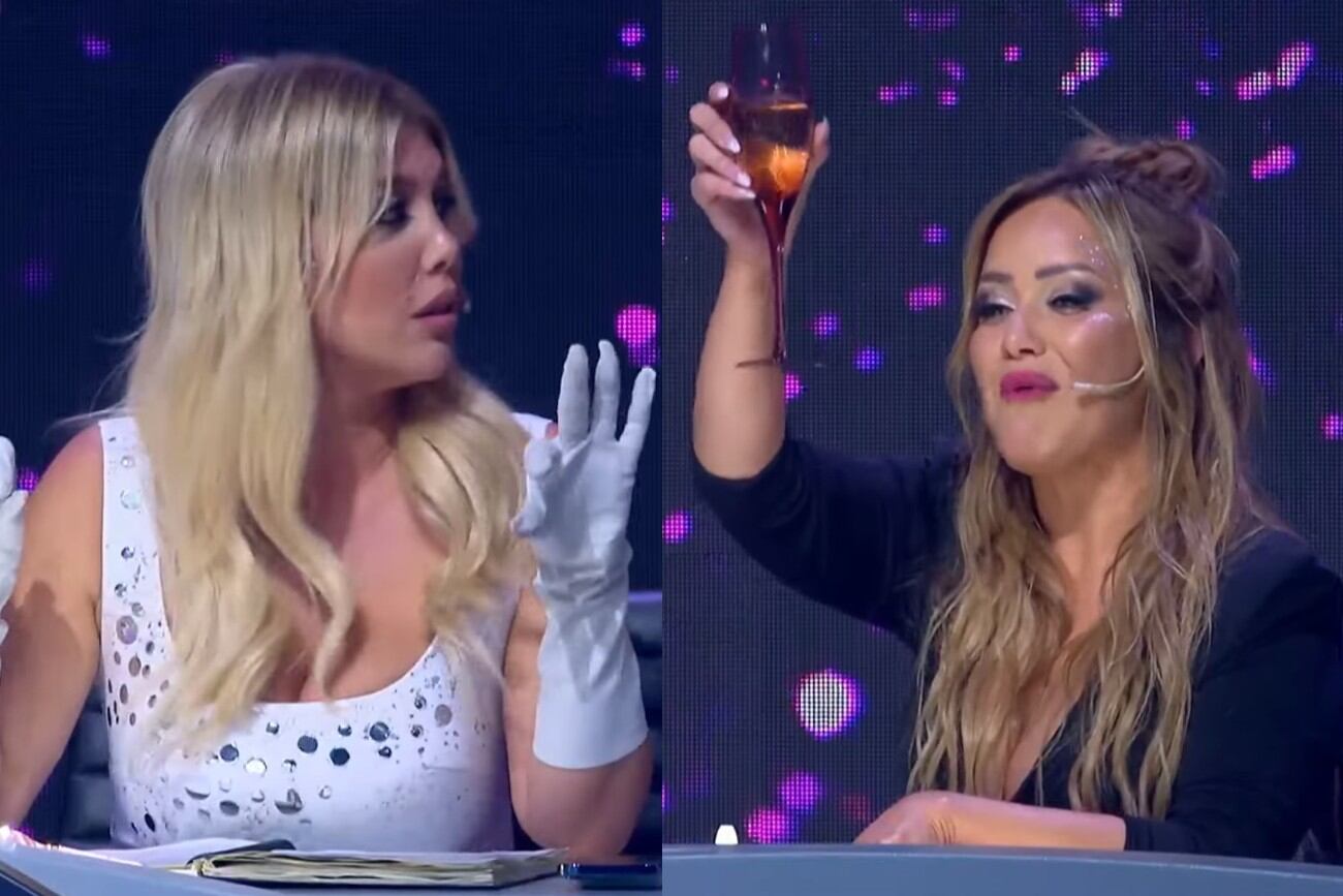 Karina La Princesita y Wanda Nara en "¿Quién es la máscara?" (Collage web)