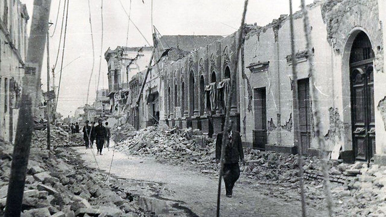 San Juan. Terremoto 15 de Enero 1944.
La ciudad quedó en ruinas y su gente calle