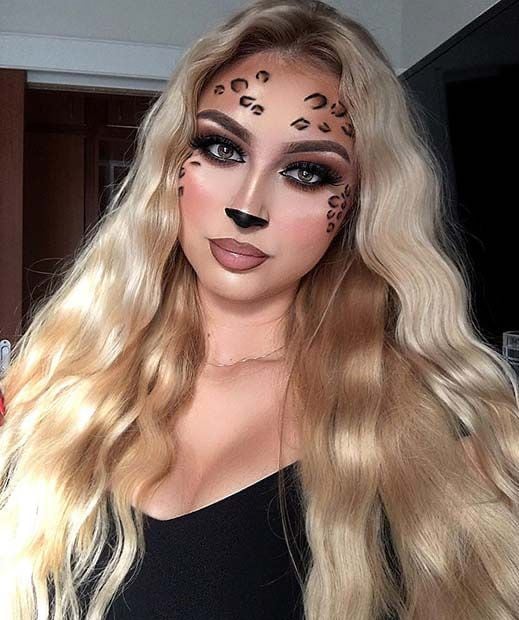 Maquillaje de leopardo para Halloween.