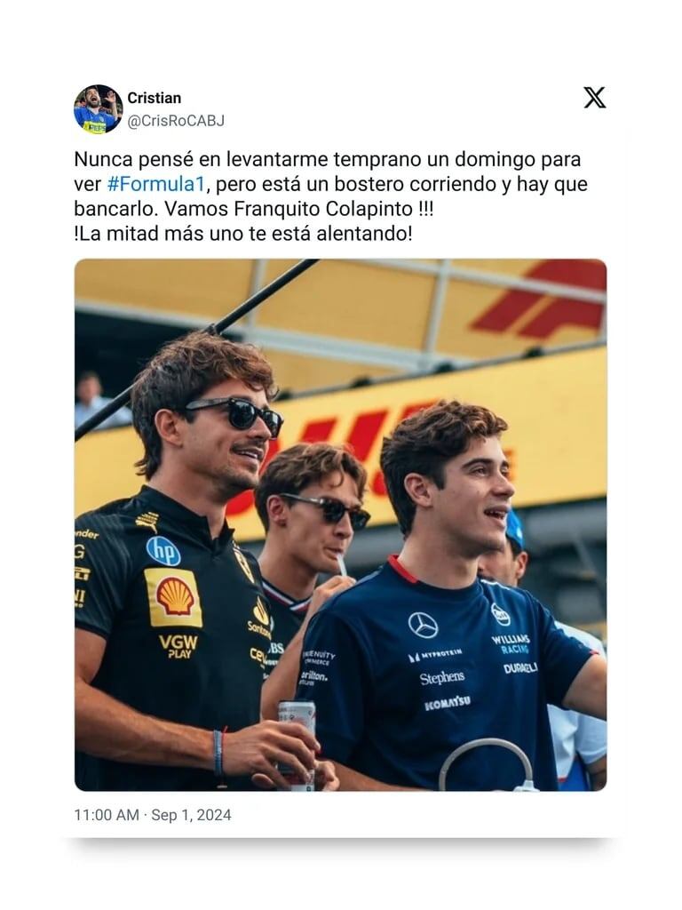 Los mejores memes del debut de Colapinto en F1.