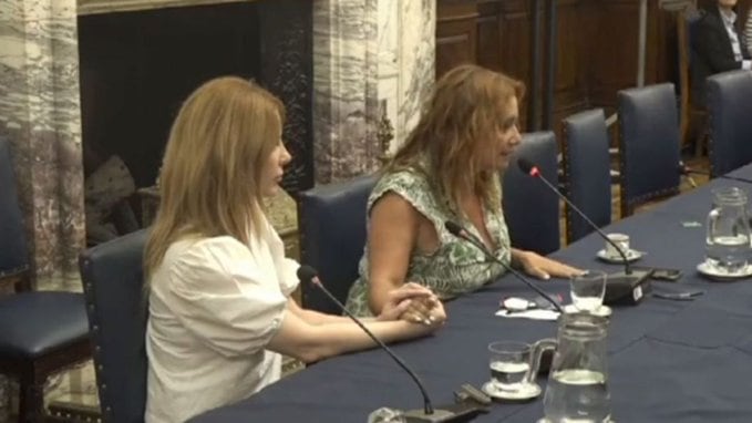 Nancy Pazos junto a Agustina Kämpfer en el Congreso. (Cámara de Diputados)