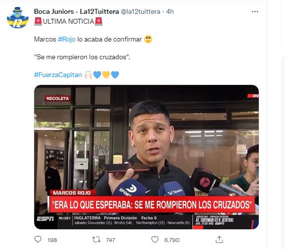 Marcos Rojo, anunció que se rompió los ligamentos cruzados.