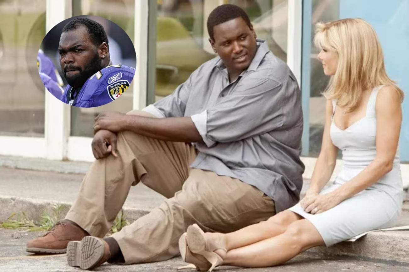 Michael Oher denunció a "Un sueño posible",  película que se basó en su vida. (Collage web)