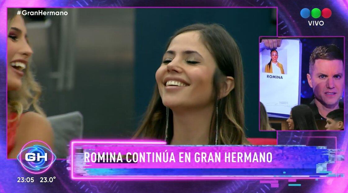 Romina fue la tercera participante salvada de la noche