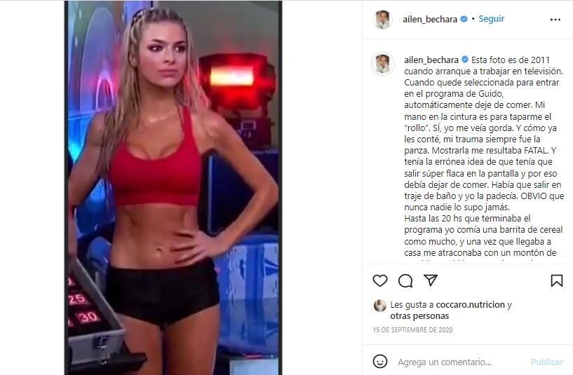 Ailén Bechara se refirió a la anorexia y la bulimia