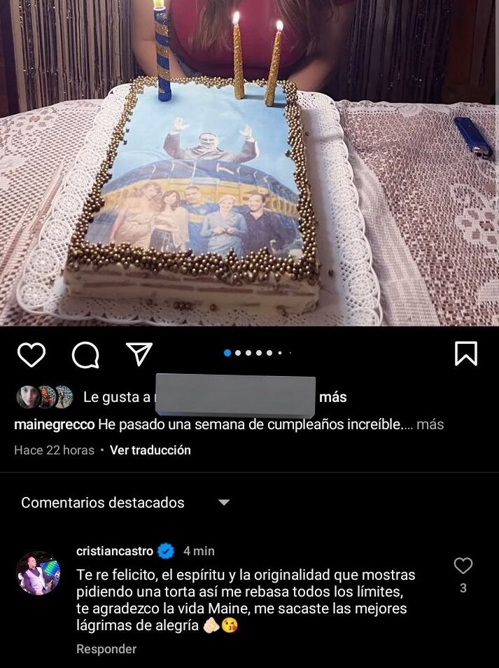 Pidió una torta con Taylor Swift, Cristian Castro, Riquelme, CFK, Perón y Evita - Foto  @otramai