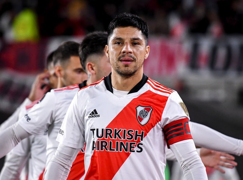 Enzo Pérez, capitán y figura de River. 