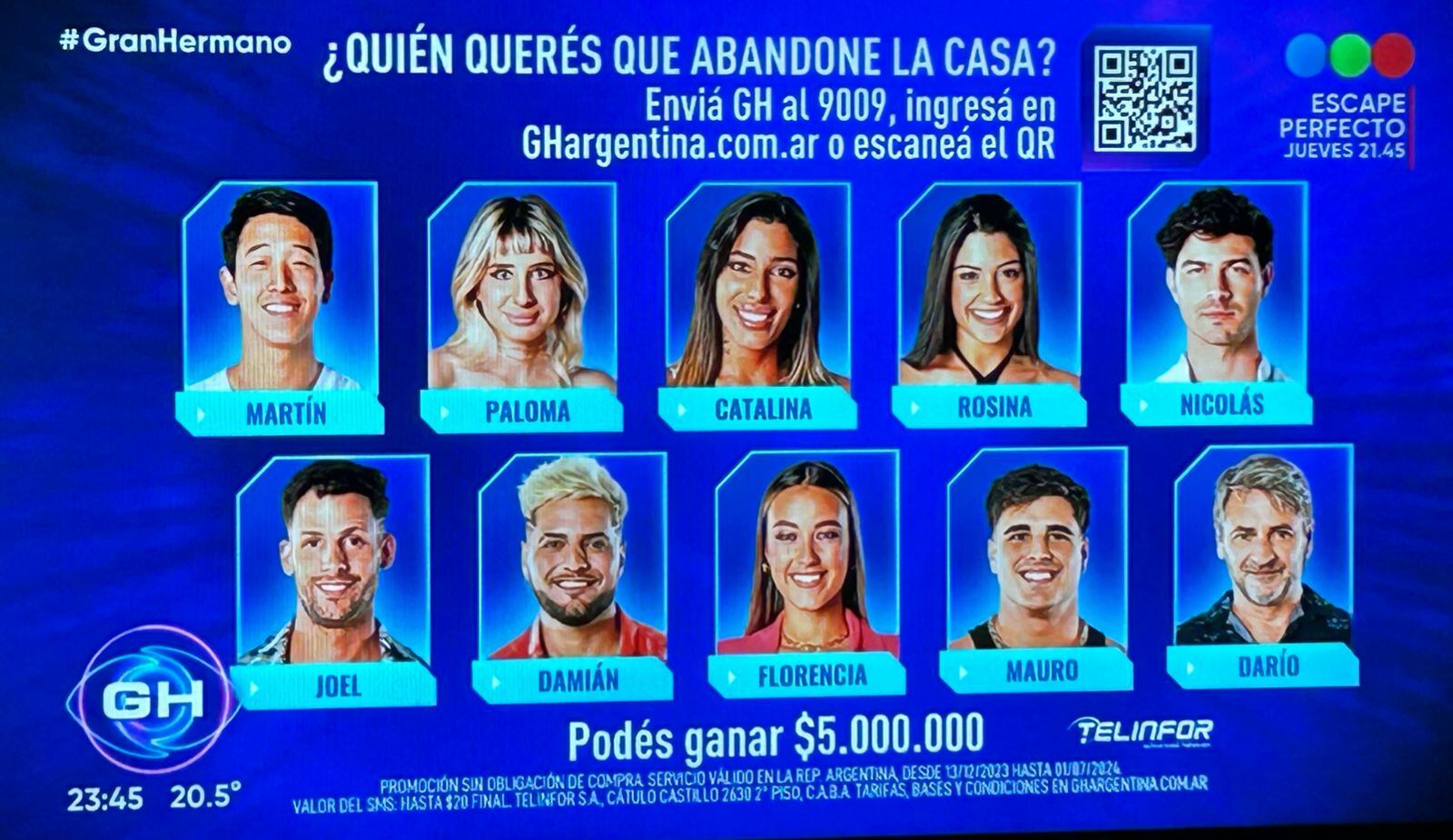 Martín Ku, Paloma, Catalina, Rosina, Nicolás, Joel, Damián, Florencia, Mauro y Darío son los nominados en Gran Hermano 2024.