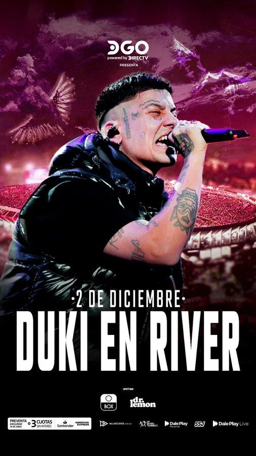 Duki se presentará en River.