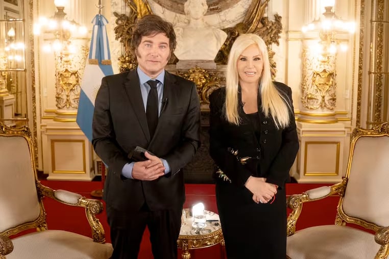 Javier Milei y Susana Giménez. Presidencia