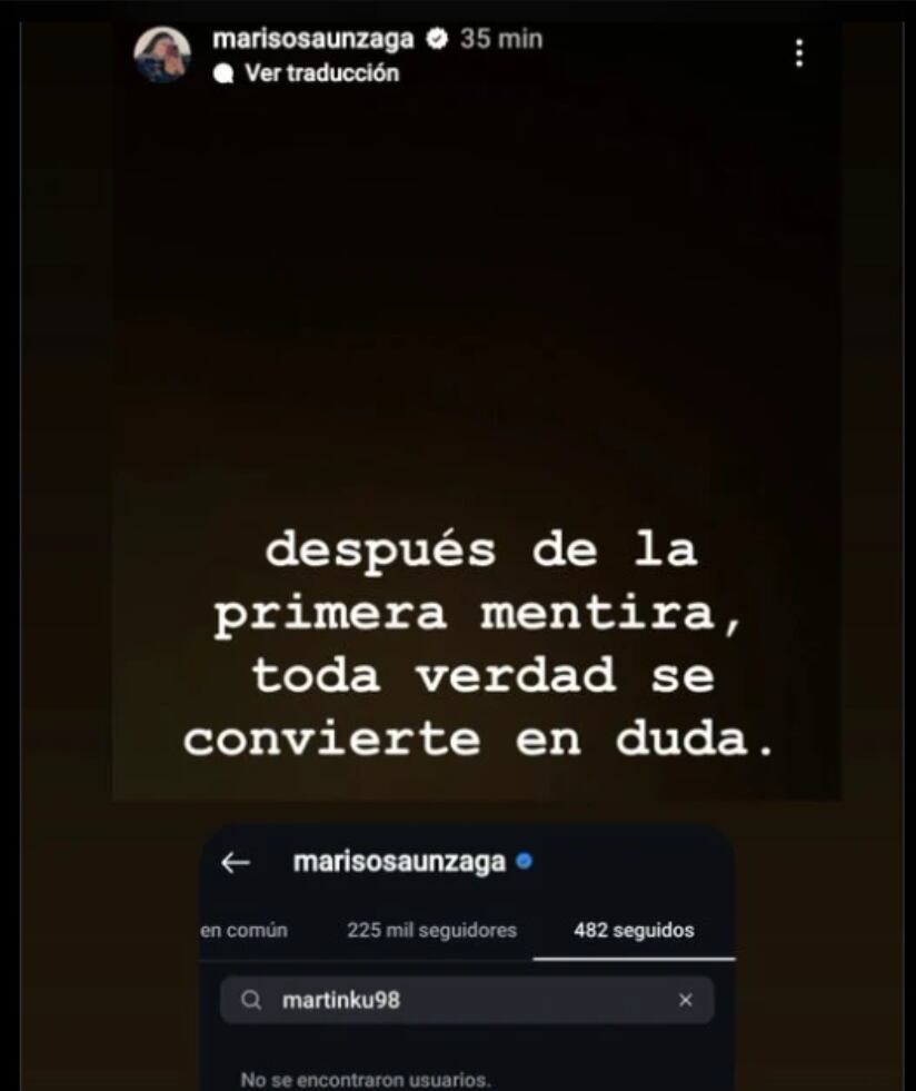 El posteo de la novia del Chino de Gran Hermano. Captura: Instagram