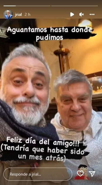 El posteo de Jorge Rial sobre Luis ventura por el Día del Amigo