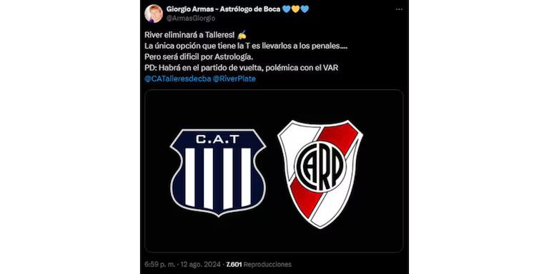 Un astrólogo predijo el resultado del River vs Talleres.