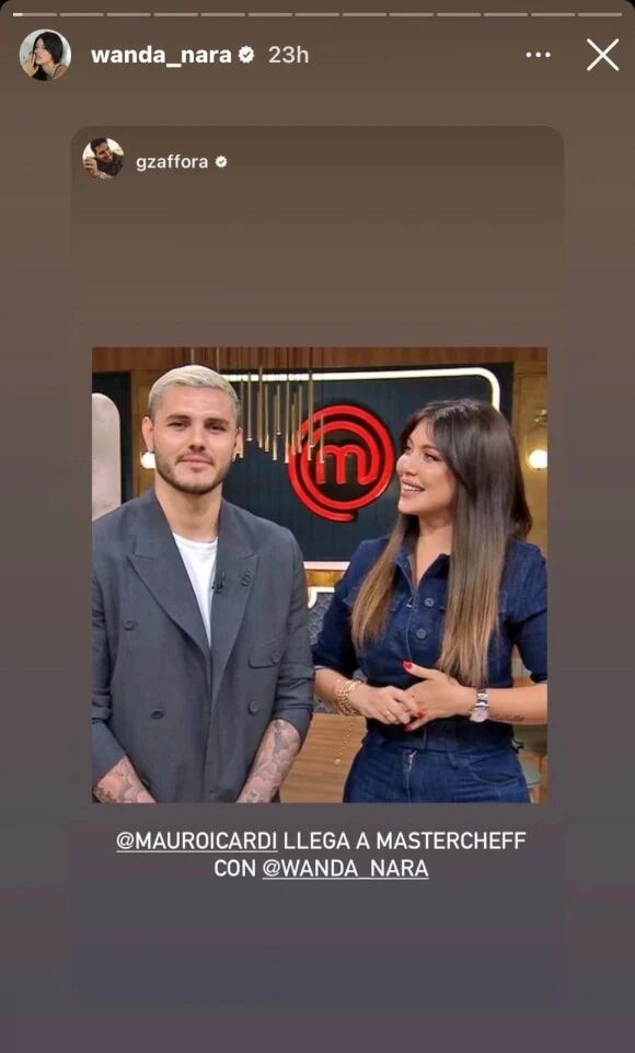 Mauro Icardi y Wanda Nara juntos en MasterChef