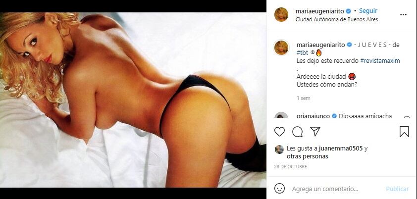 María Eugenia Ritó y una foto retro y súper sensual para desearle buen día a sus seguidores de Instagram