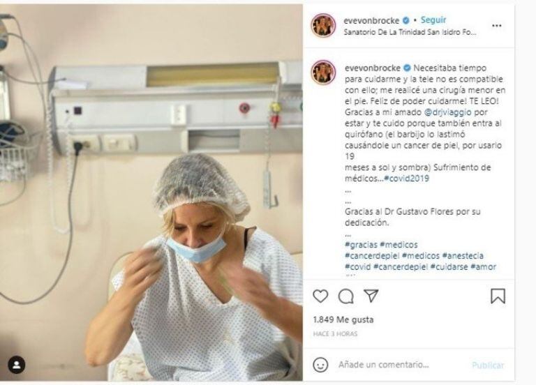 La periodista se sometió a una intervención quirúrgica en el pie.