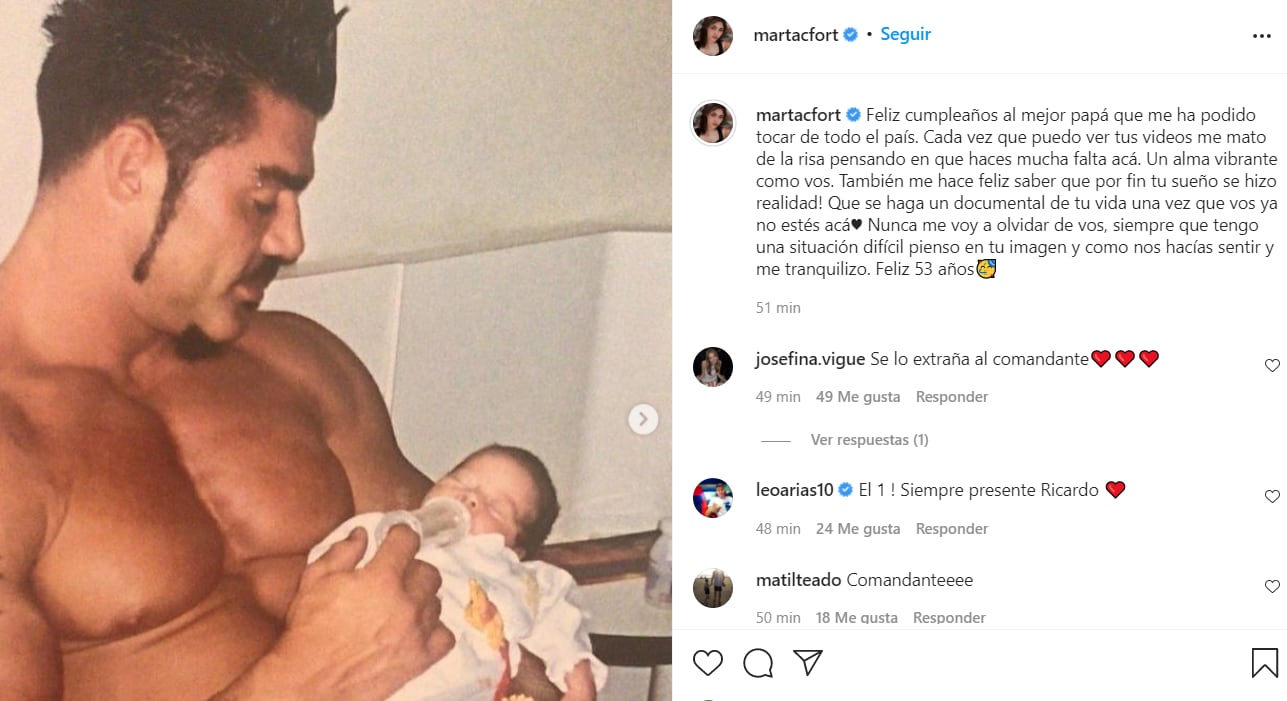 Marta Fort le dedicó unas emotivas palabras a su papá, Ricardo.