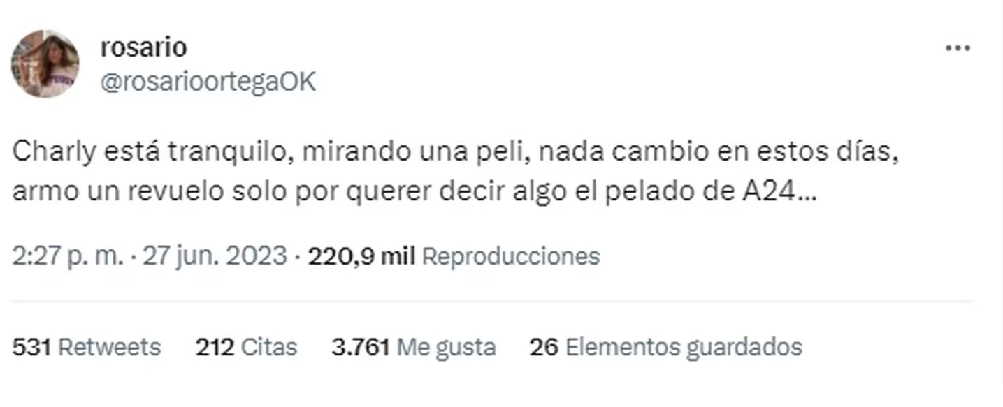 Rosario Ortega habló de la salud de Charly García y le llevó tranquilidad a los fanáticos.