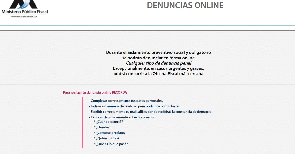 Denuncia online.