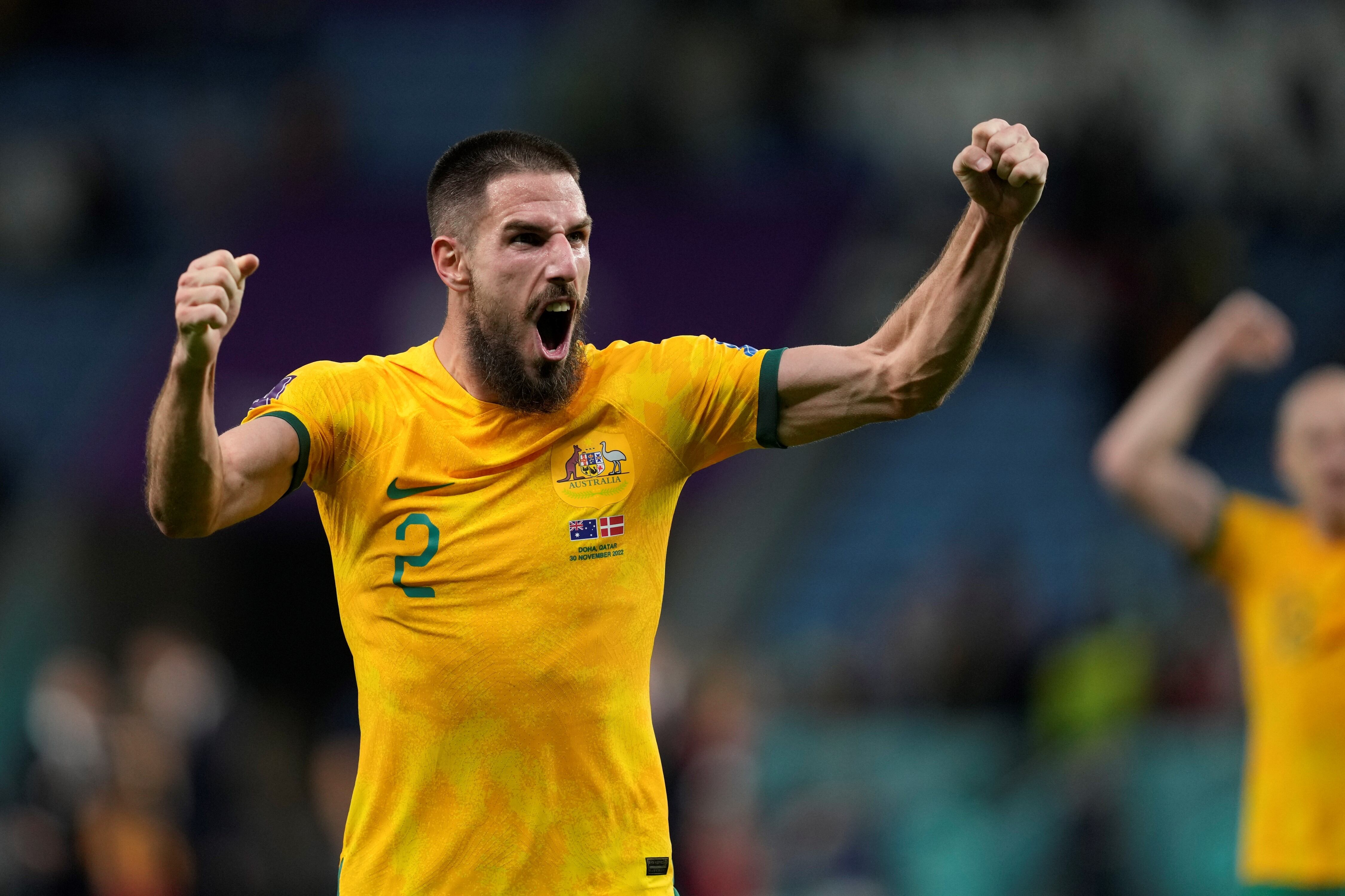 El zaguero australiano Milos Degenek ya palpita el choque de este sábado ante la Argentina. (AP)