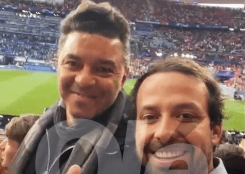 Marcelo Gallardo presente en París, viendo la final de la Champions League. / Gentileza.