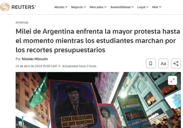 Medios internacionales reflejaron la marcha universitaria federal