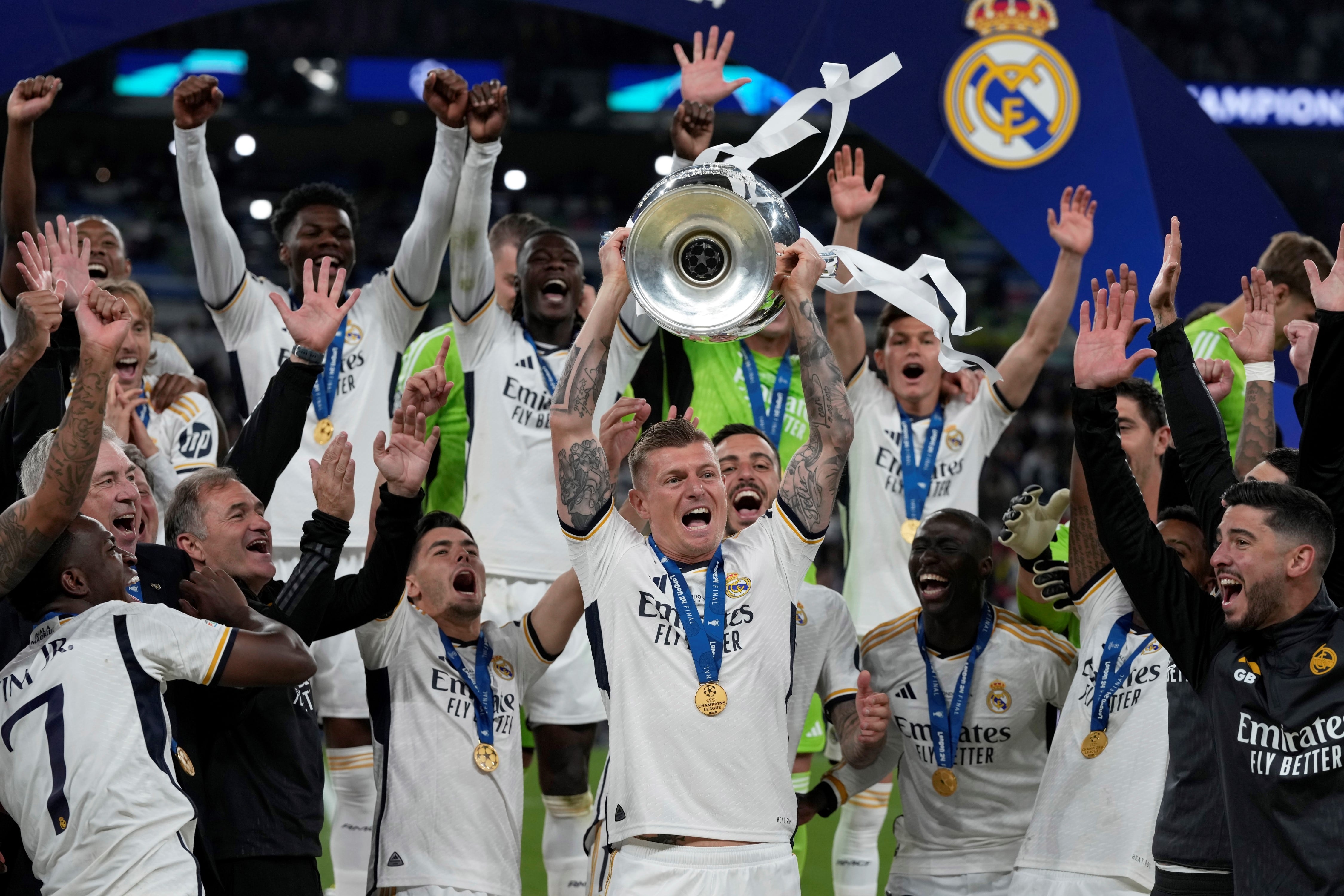 Real Madrid venció 2-0 a Dortmund y se coronó campeón de la Champions League. (AP)