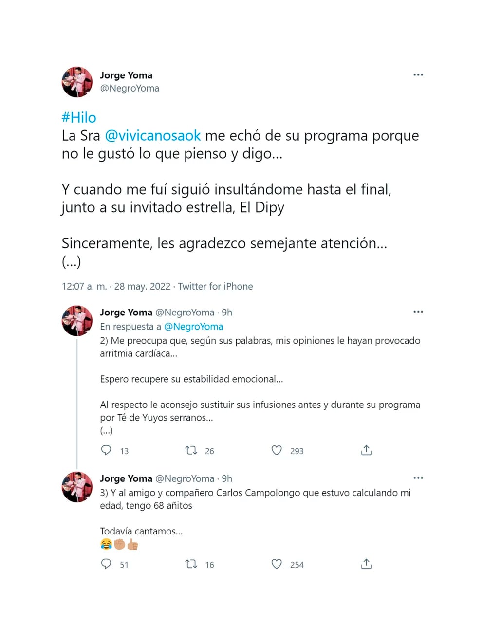 El hilo de Twitter del ex embajador y legislador Jorge Yoma