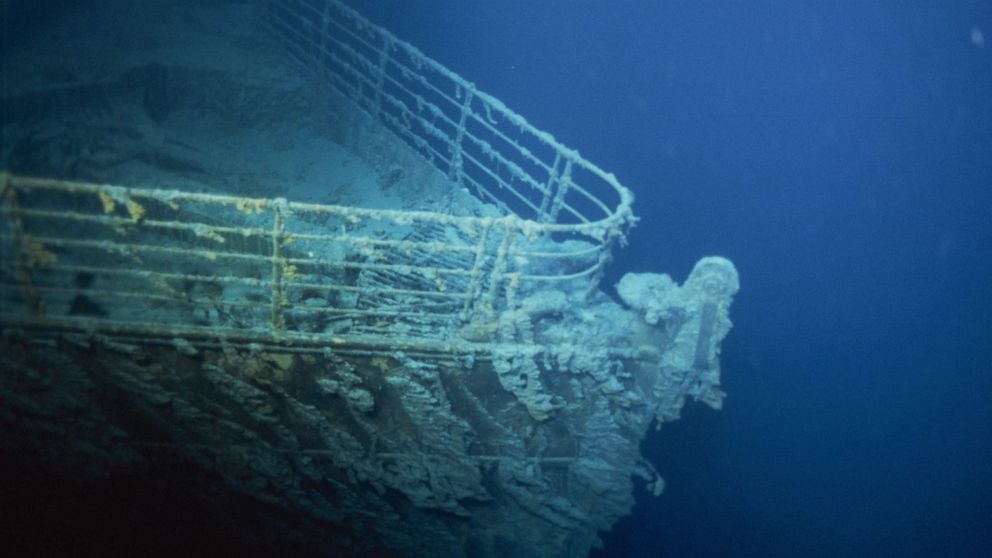 Los restos del Titanic en las profundidades del Océano. Foto: ABC News