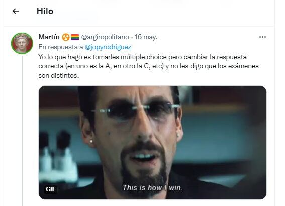 Una profesora de lengua contó en Twitter que les tomó exámenes a sus alumnos y les puso a todos que tenían un tema diferente, pero la evaluación era la misma y los alumnos se la creyeron.