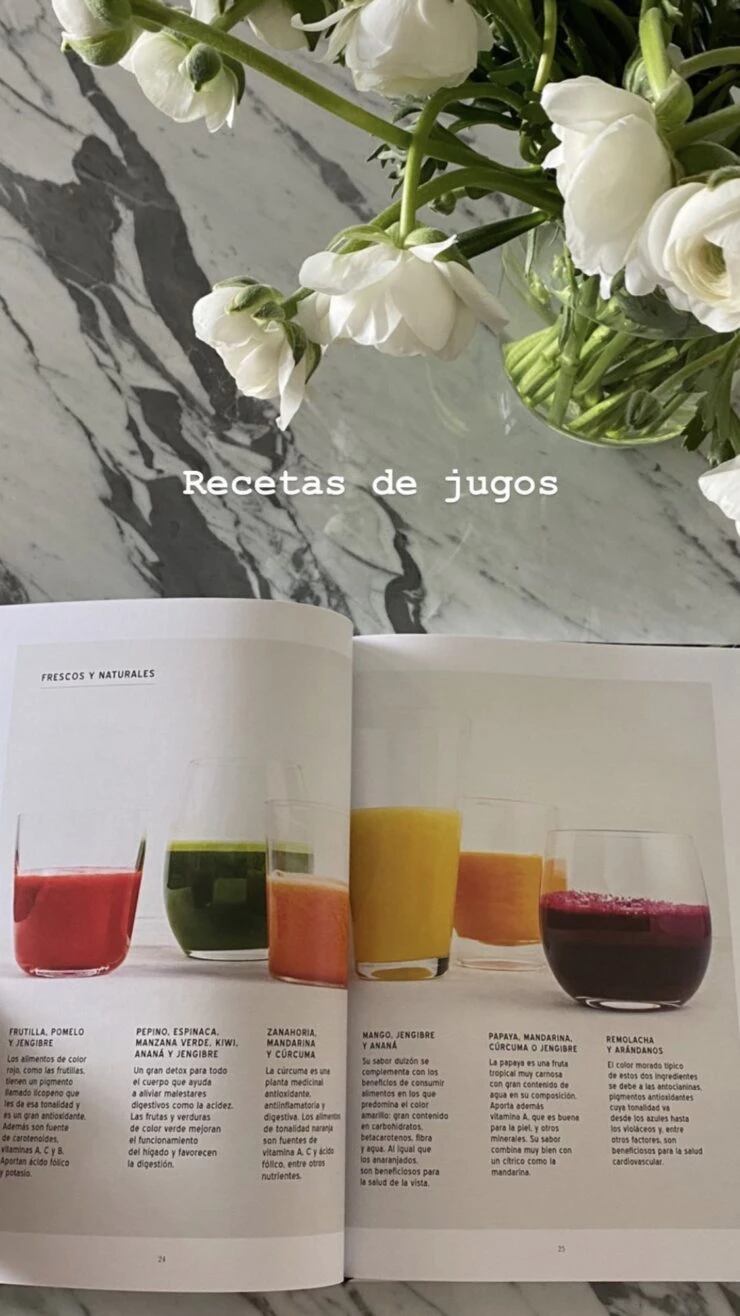 Estos son los seis jugos naturales que explica en su libro Juliana Awada.