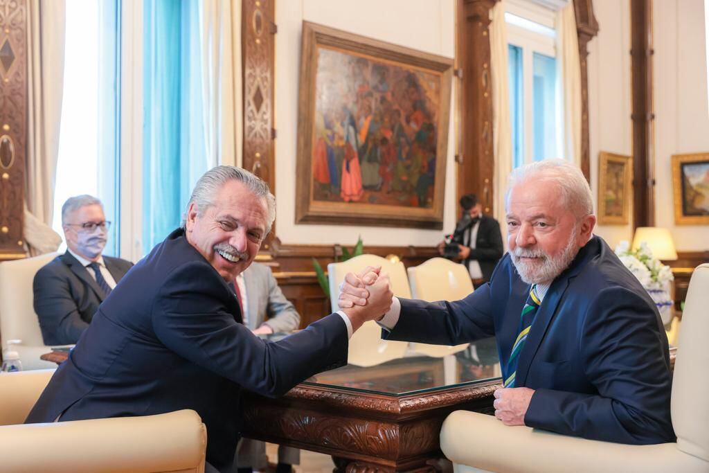 Lula Da Silva de Brasil junto Alberto Fernandez en Casa Rosada foto presidencia