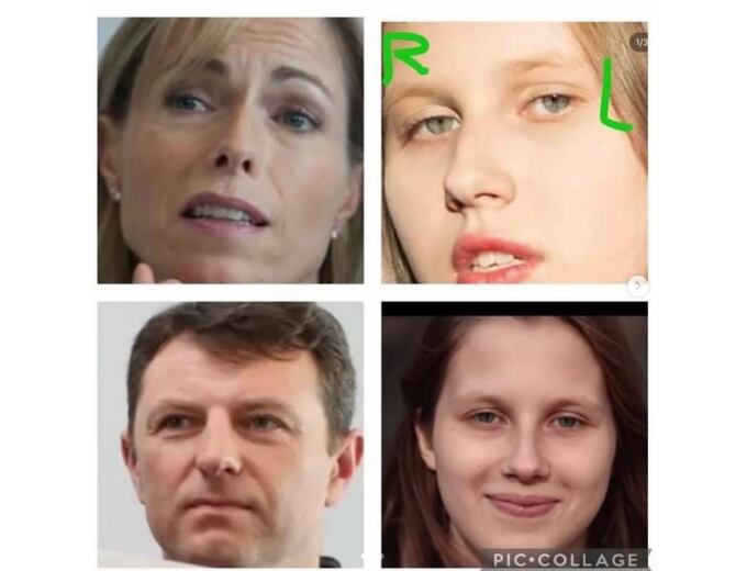 Julia comparó fotos de Kate y Gerry McCann con imágenes suyas. Los padres de Madeleine aceptaron que se realice la prueba de ADN. Foto: @iammadeleinemcann / Instagram