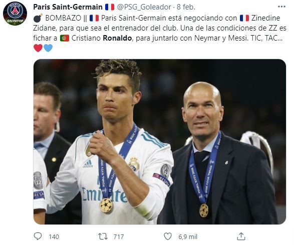 ¿Cristiano y Zidane llegarán a PSG para jugar con Messi?