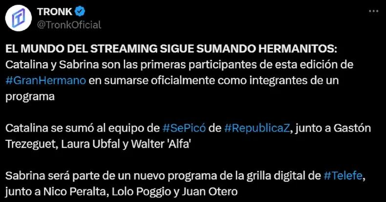 Dos ex concursantes del certamen fueron contratadas para los canales de streaming del programa.