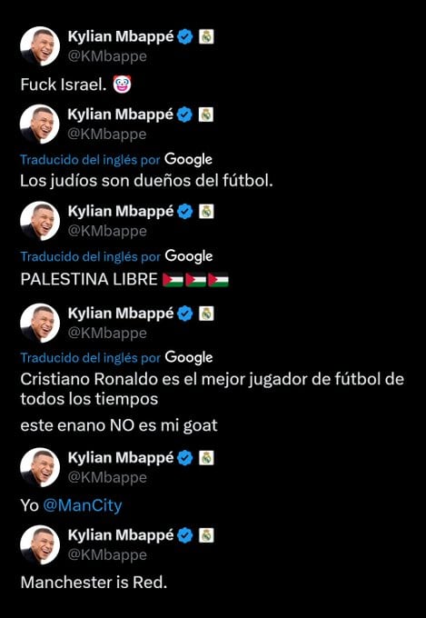 Le hackearon las redes sociales a Mbappé