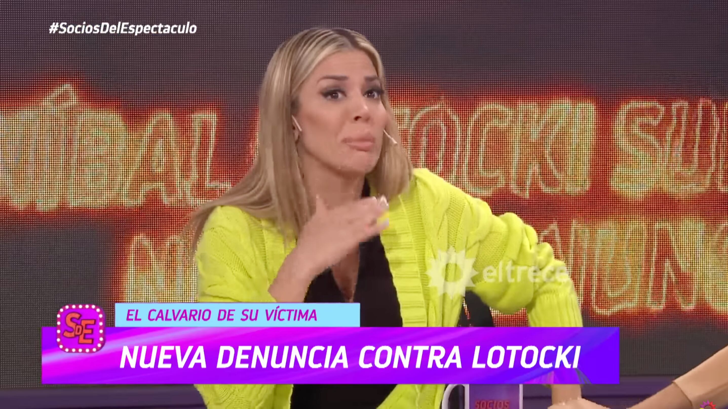 Virginia Gallardo llorando en "Socios del espectáculo" por su salud. (Foto: Captura de pantalla)