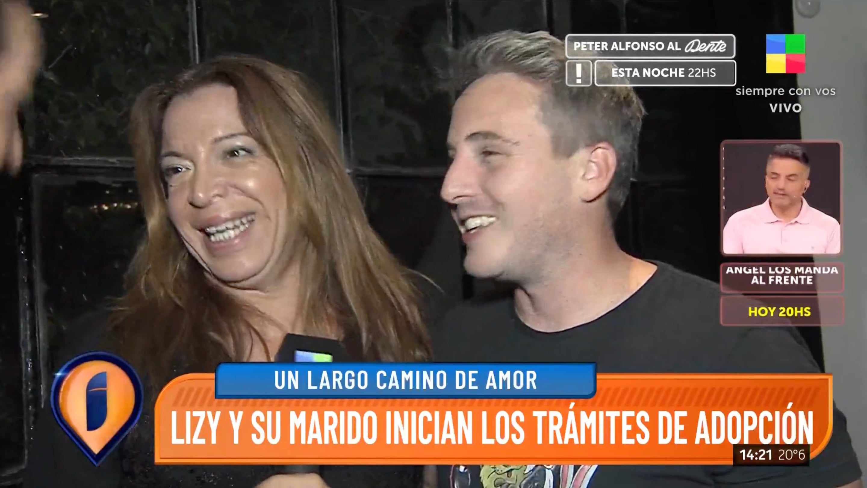 Lizy Tagliani y Sebastián Nebot hablando de sus planes de adoptar en "Intrusos".