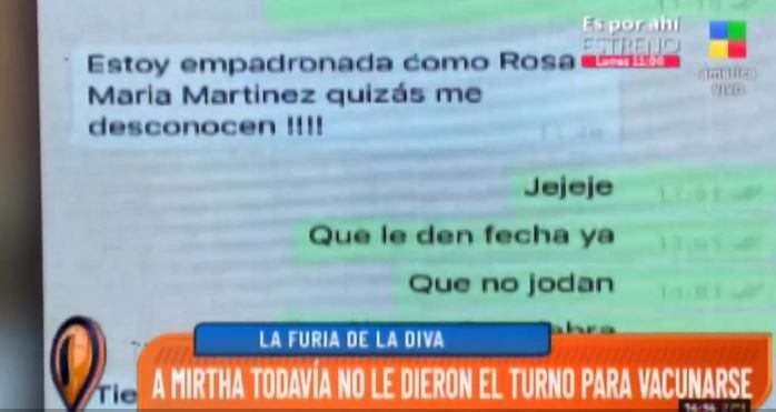 La diva se comunicó por WhatsApp con el periodista de Intrusos Palleres. Foto: Gentileza.