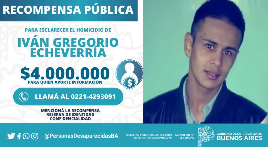 Recompensa para quienes ayuden a esclarecer el homicidio de Echeverría.