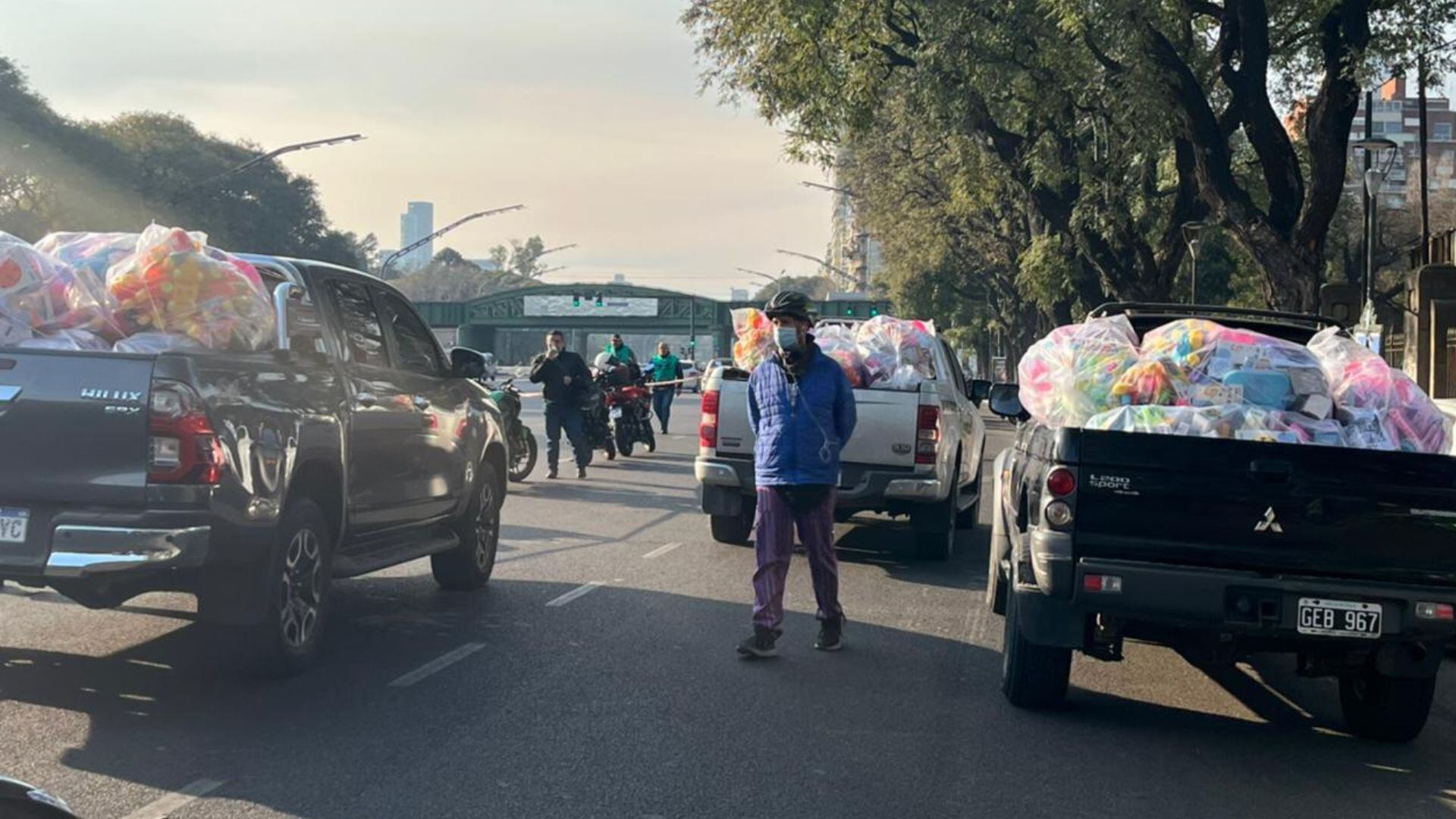 Caravana solidaria en Buenos Aires por el Día de la Niñez. / Foto: Diario Hoy