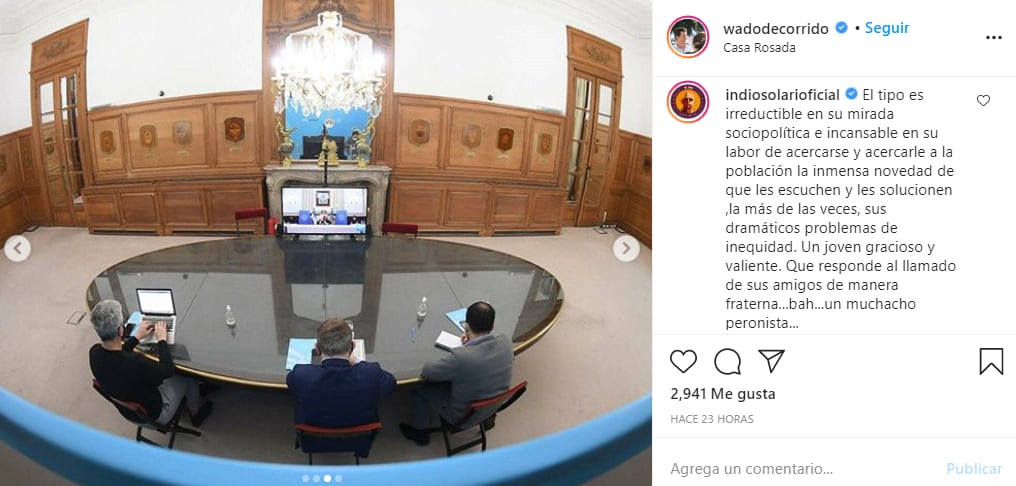 El mensaje de el "Indio" en la cuenta de Instagram del ministro