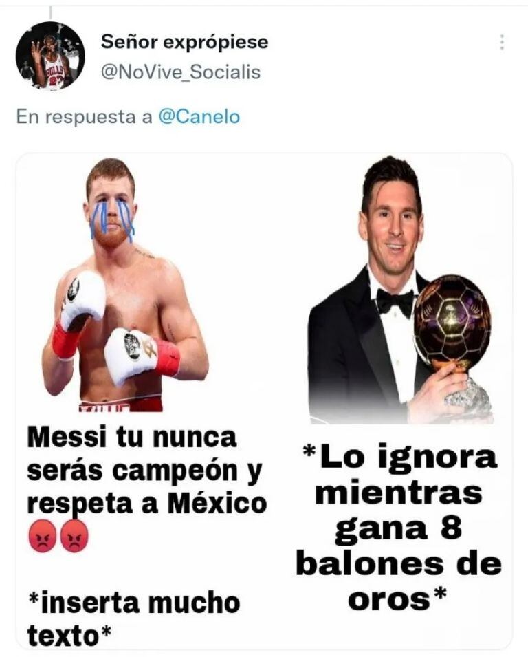 La reacción de los argentinos ante las amenazas de Canelo a Messi