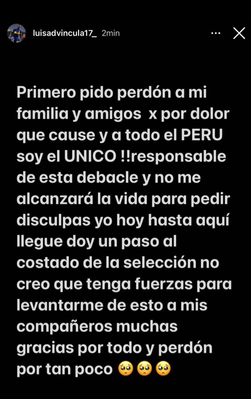 El mensaje de Luis Advíncula