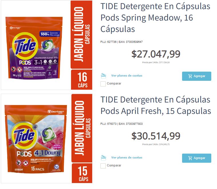 Importado: jabón líquido para la ropa Tide ya se consigue en supermercados Coto