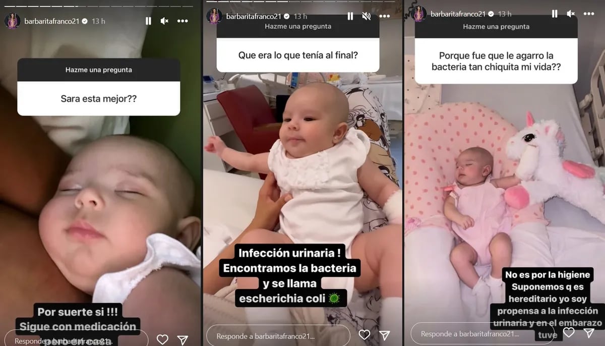 Cómo está Sarah, la hija de Fernando Burlando y Barby Franco.